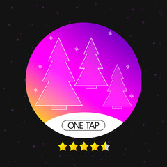 Naklejka premium Christmas tree icon, graphic design template, Xmas web sign, fir symbol, app button, vector illustration