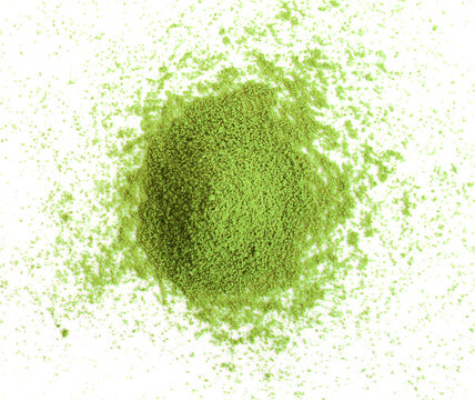 Green Powder Heap On White Background