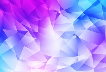 Light Pink, Blue vector abstract polygonal pattern.