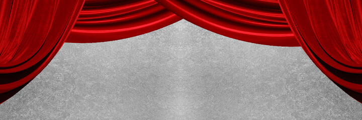 red curtain with spotlight