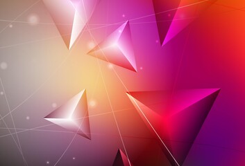 Dark Pink, Red vector abstract polygonal template.