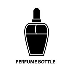 perfume bottle icon, black vector sign with editable strokes, concept illustration