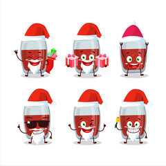 Santa Claus emoticons with apple juice cartoon character