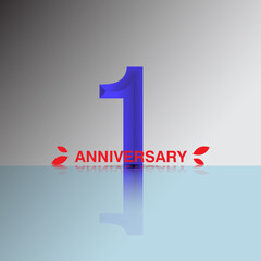 1 Year anniversary celebration vector template illustration
