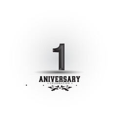 1 Year anniversary celebration vector template illustration