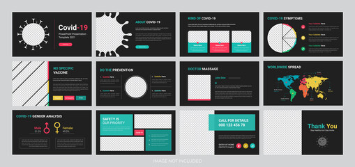 Covid-19 presentation slide template, PowerPoint presentation