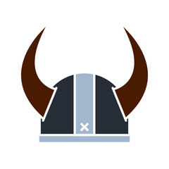 viking hat vector. viking helmet icon. icon vector illustration