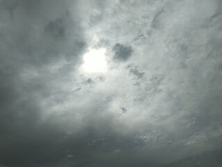 Thundercloud with dark clouds and rain