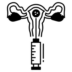 Artificial insemination Vector Glyph Icon Design, In Vitro Fertilization Symbol on White Background, Pregnancy and obstetrician Sign, Embryo Transfer Concept,