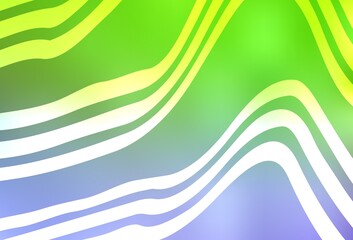 Light Pink, Green vector template with curved lines.