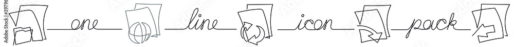Poster one line icon pack of documents folder internet send inbox email