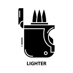 lighter icon, black vector sign with editable strokes, concept illustration