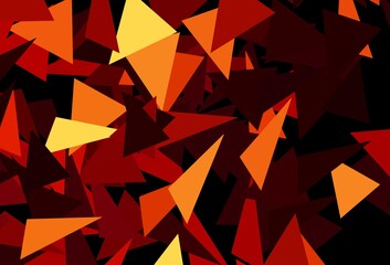 Naklejka premium Dark Red vector background with triangles.
