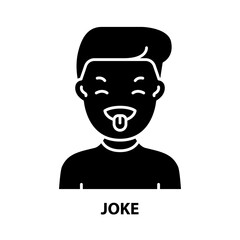 joke icon, black vector sign with editable strokes, concept illustration