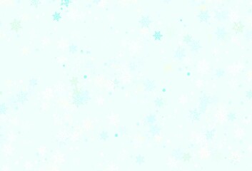 Light Blue, Yellow vector background with xmas snowflakes.