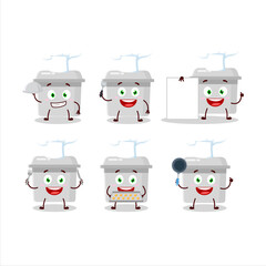 Fototapeta premium Cartoon character of french oven with various chef emoticons
