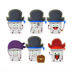 Cartoon character of french oven with various pirates emoticons
