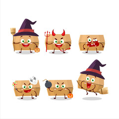 Halloween expression emoticons with cartoon character of food pack