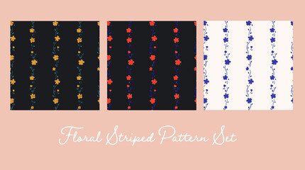 Floral abstract seamless patterns. Vector design for different surfases.