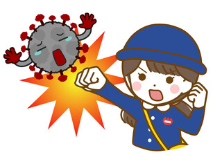 ウイルスを撃退する幼稚園女児