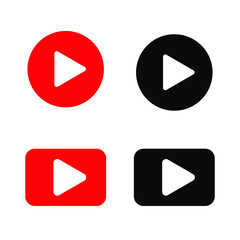 Play button vector set. Media player symbol collection.