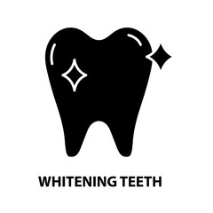 whitening teeth icon, black vector sign with editable strokes, concept illustration