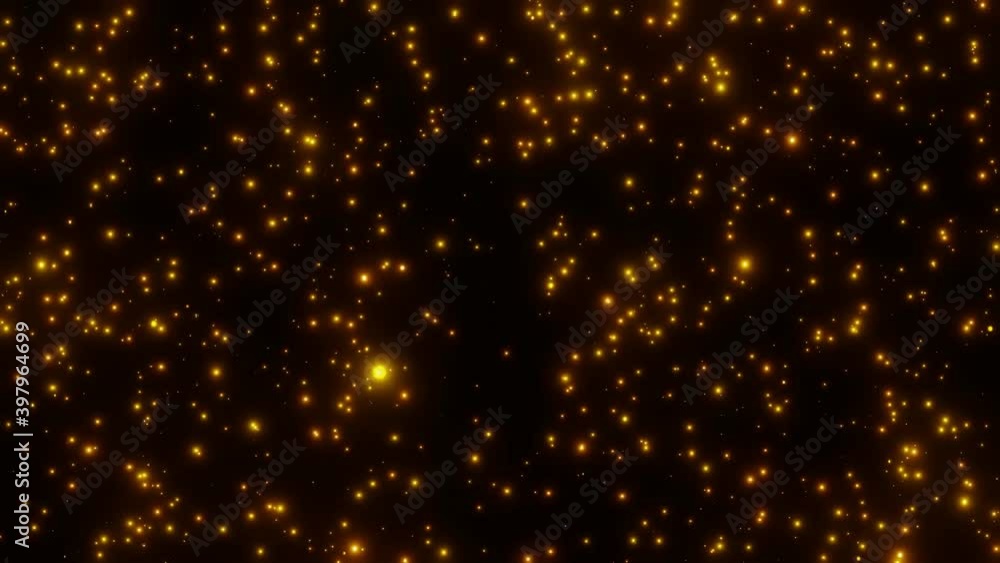 Poster abstract luxury glowing golden particles bokeh circles on black background 3d rendering