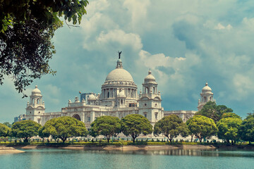 Iconic Victoria Memorial of Kolkata, envisaged by Lord Curzon, the Viceroy of British India,...