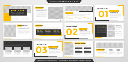 Fototapeta na wymiar minimalist business presentation layout template with clean style and minimalist concept use for annual report and profile