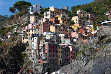 Fototapeta na wymiar View of Manarola. Manarola is a small town in the province of La Spezia, Liguria, northern Italy.