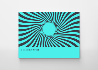 Cover design template. Tunnel. Pattern with optical illusion. Vector illustration.