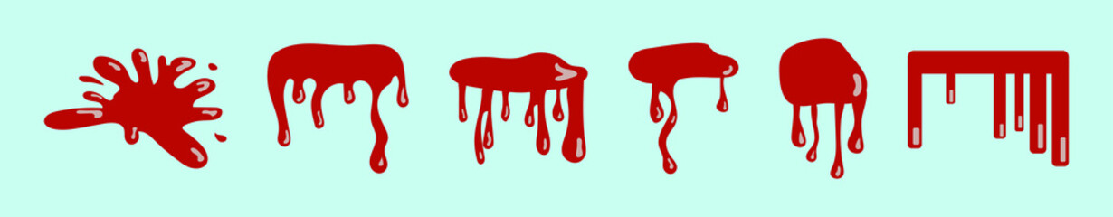 set of blood cartoon design template with various models. vector illustration isolated on background