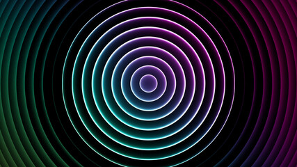 Abstract neon background of circles