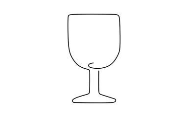 A wine glass. Continuous one line drawing