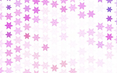 Naklejka na ściany i meble Light Pink, Red vector texture with colored snowflakes, stars.