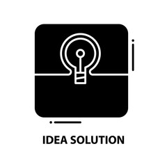 idea solution icon, black vector sign with editable strokes, concept illustration