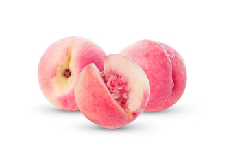peach fruit isolated on white background.