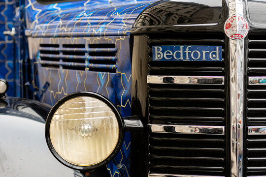 classic Bedford food truck close-up details, London, UK