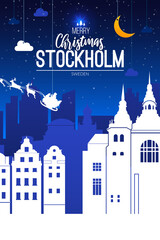 Obraz na płótnie Canvas Sweden, Stockholm. Christmas holiday background.