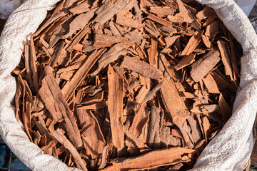  raw garam masala in bag top shot