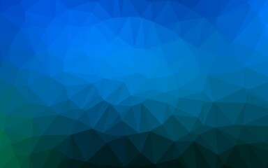 Light BLUE vector shining triangular background.