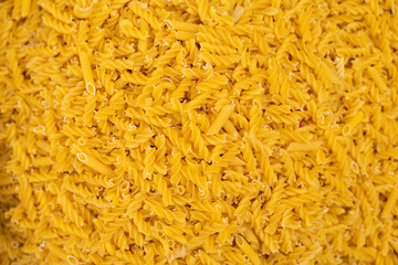 spiral macaroni pasta in large quantity