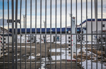 Closed border between the countries of Russia and Mongolia