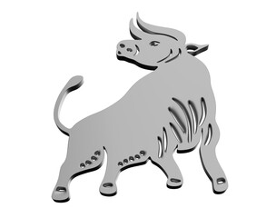 Cow icon isolated on white background. 3d illustration 3D render