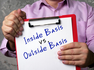  Financial concept about Inside Basis vs. Outside Basis with phrase on the page.