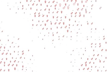 Light red vector template with man, woman symbols.