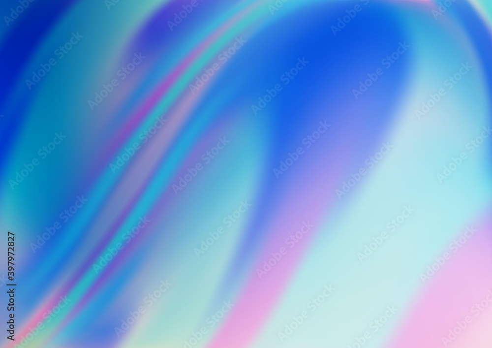 Poster light blue vector pattern with curved circles.