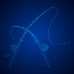 Fishing rod with line sinker and hook