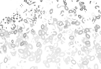 Light Silver, Gray vector background with bubbles.