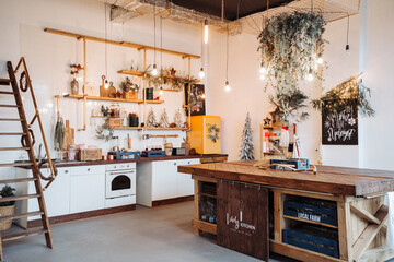 kitchen with New Year's decor